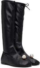 Sandy Liang Black Pearl Sock Boots