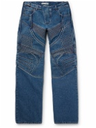 Acne Studios - Straight-Leg Panelled Embroidered Padded Jeans - Blue