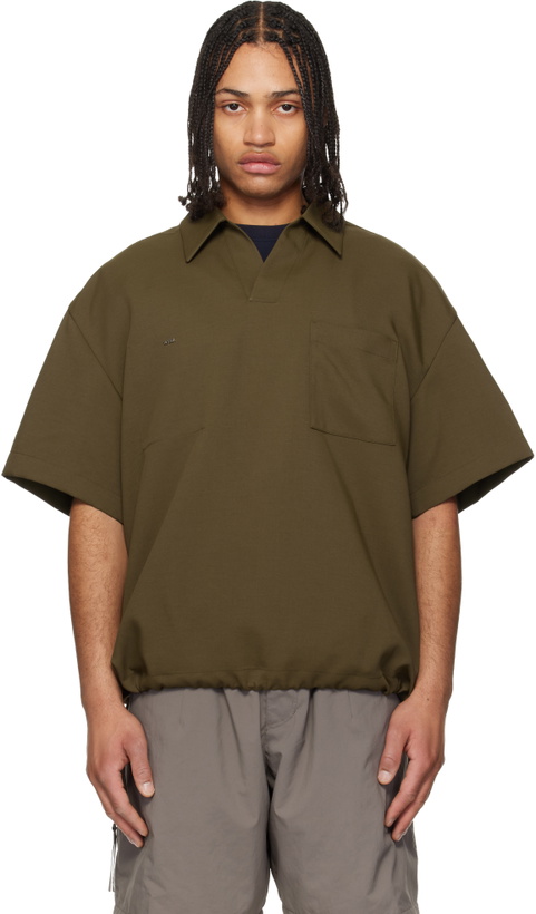 Photo: WOOYOUNGMI Khaki Twill Patch Pocket Polo