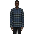 Frame Navy Check Single Pocket Shirt