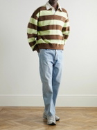 AGOLDE - RSVP Logo-Embroidered Striped Cotton Rugby Shirt - Green