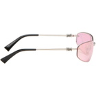 Miu Miu Eyewear Silver Rimless Metal Oval Sunglasses