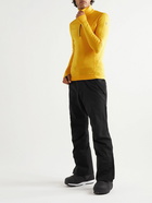 Moncler Grenoble - Ribbed Stretch-Jersey Half-Zip Base Layer - Yellow