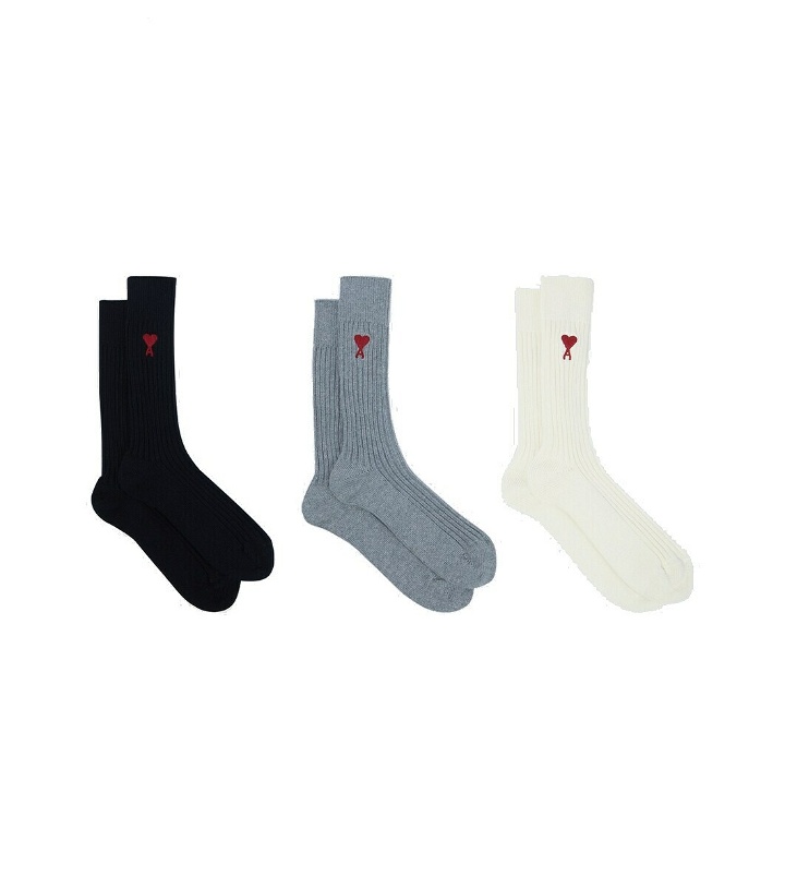 Photo: Ami Paris Set of 3 cotton-blend socks