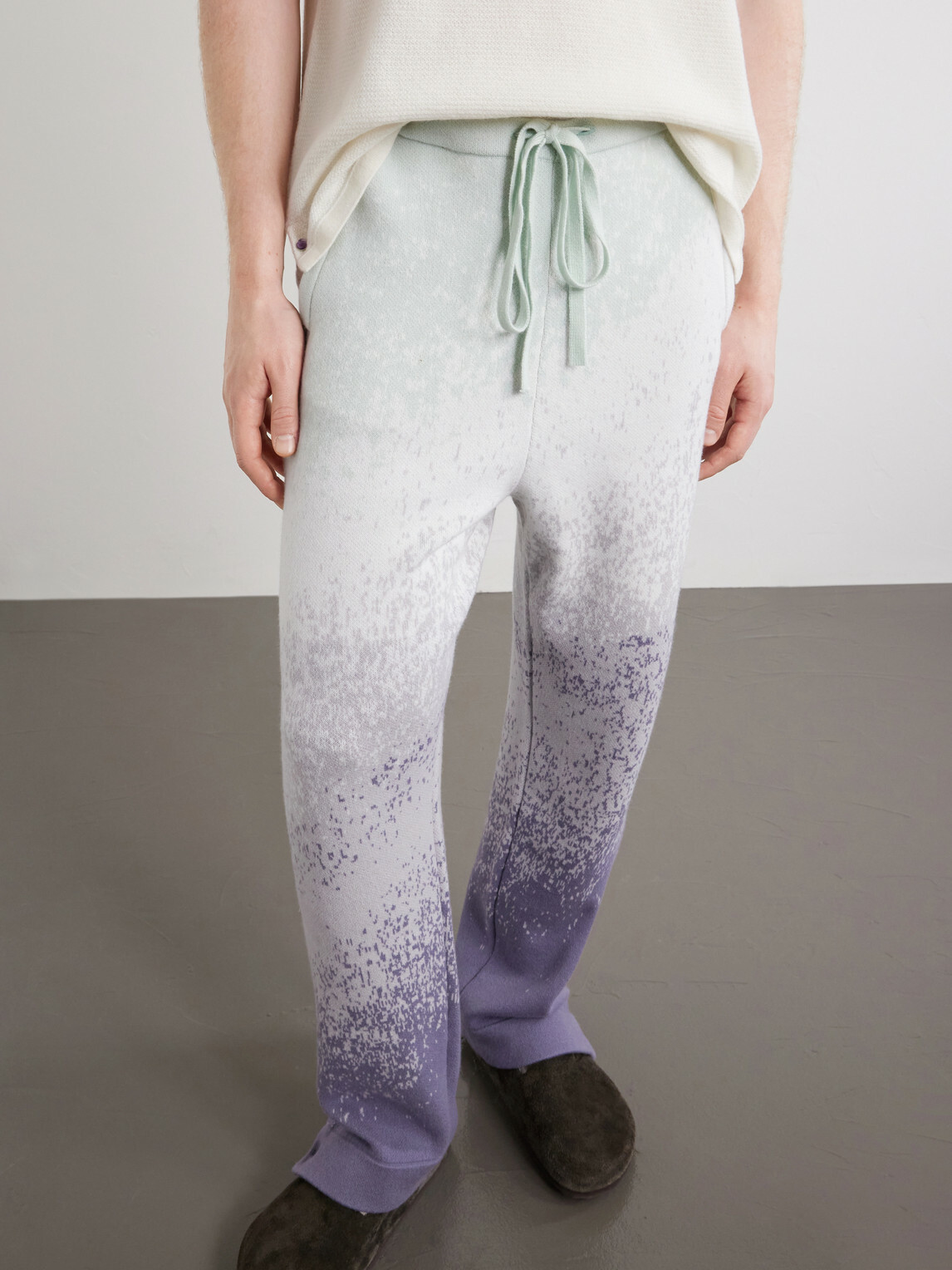 God's True Cashmere - Ombre Straight-Leg Cashmere Trousers - Blue