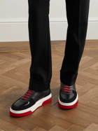 Salvatore Ferragamo - Cassina Suede-Trimmed Leather Sneakers - Black