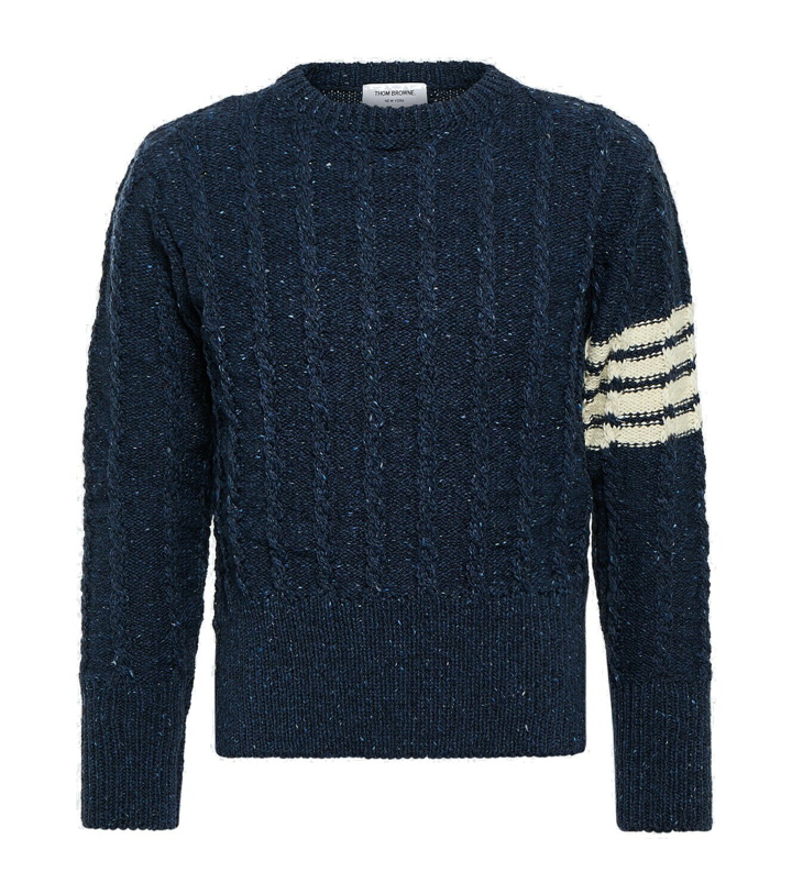 Photo: Thom Browne Cable-knit wool and mohair sweater