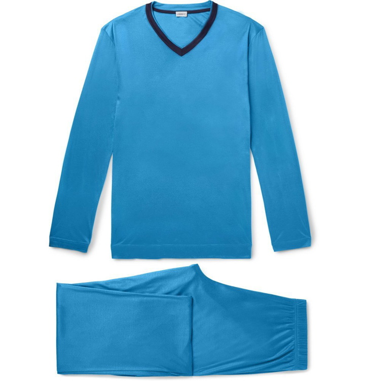 Photo: Zimmerli - Contrast-Trimmed Lyocell Pyjama Set - Men - Blue