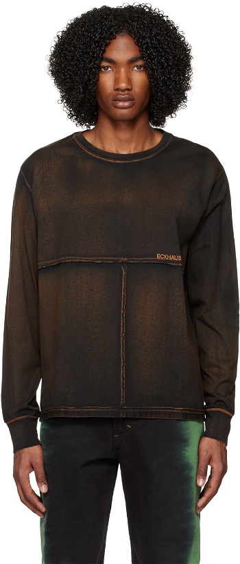 Photo: Eckhaus Latta Black Lapped Long Sleeve T-Shirt