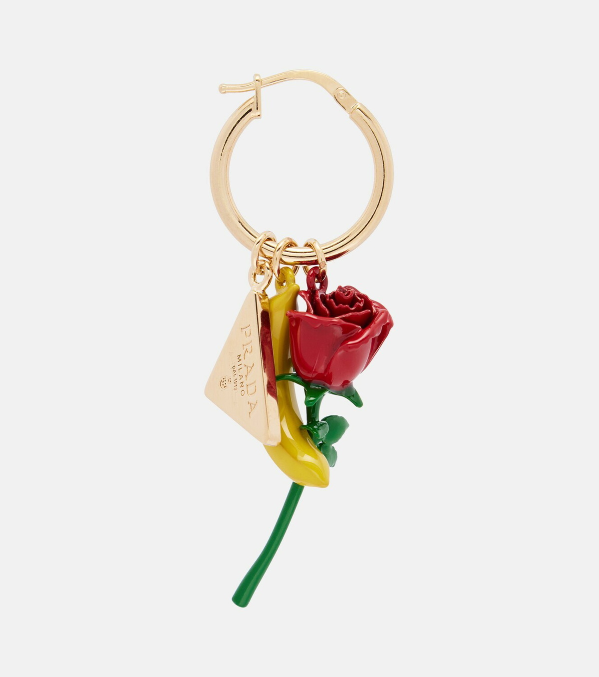 Prada Embellished enamel hoop earrings