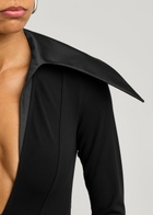 Mugler Panelled Stretch-jersey Bodysuit Black