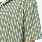 Wood Wood Men's Jason Dobby Striped Vacation Shirt in Bright Green