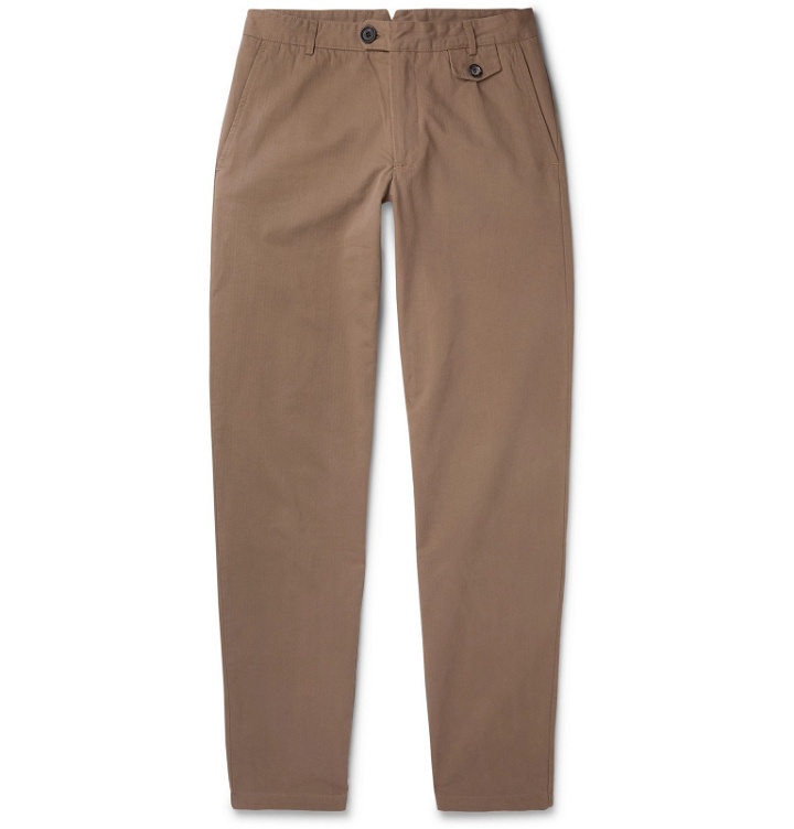 Photo: Oliver Spencer - Fishtail Tapered Organic Cotton-Twill Trousers - Neutrals