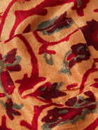 Karu Research - Camp-Collar Floral-Print Silk Shirt - Orange