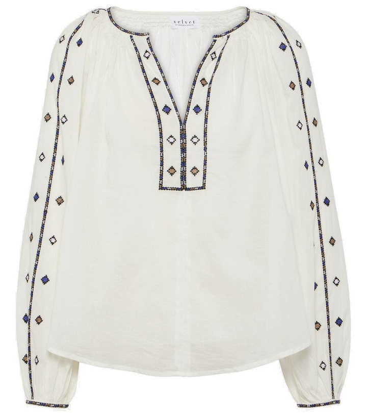 Photo: Velvet Tina embroidered cotton top