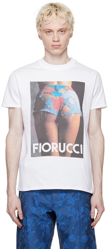 Photo: Fiorucci White Graphic Poster T-Shirt