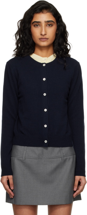 Photo: Dunst Navy Essential Crewneck Knit Cardigan