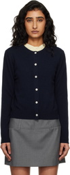 Dunst Navy Essential Crewneck Knit Cardigan