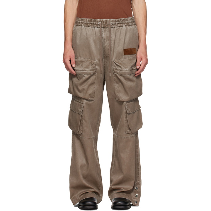 Photo: AMIRI Brown Drawstring Nylon Cargo Pants
