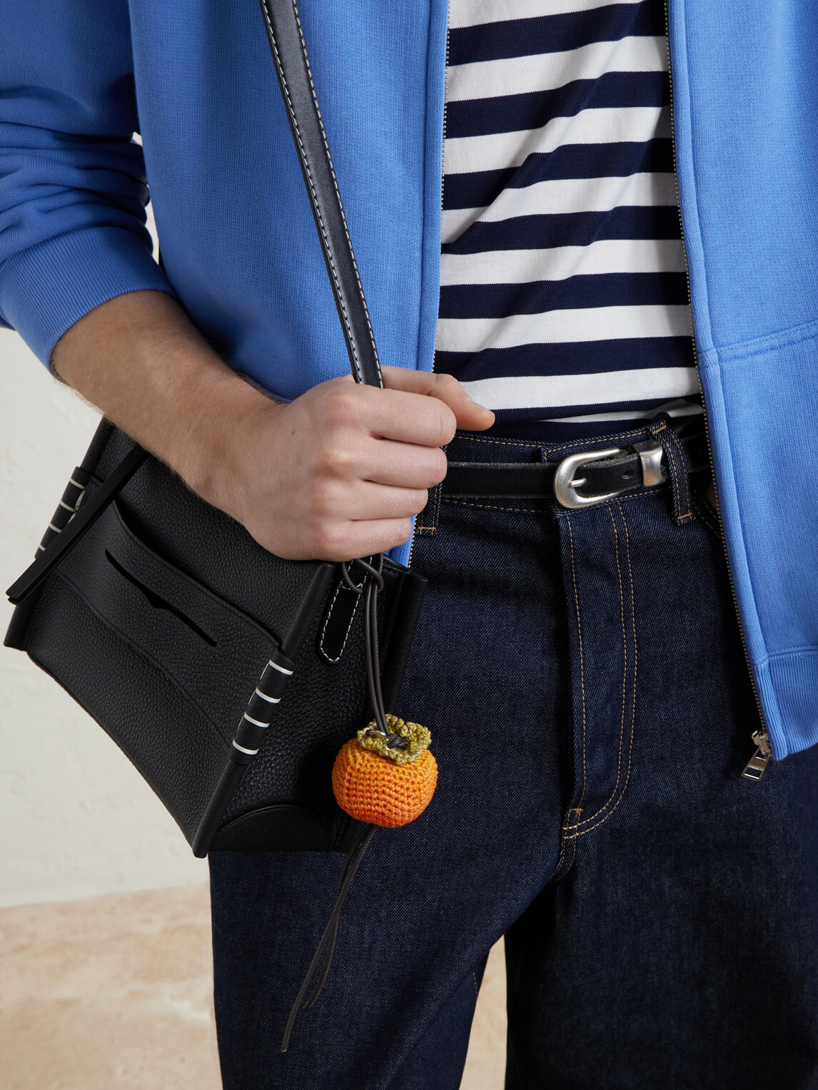 JW Anderson - Persimmon Crocheted Cotton and Leather Bag Charm JW