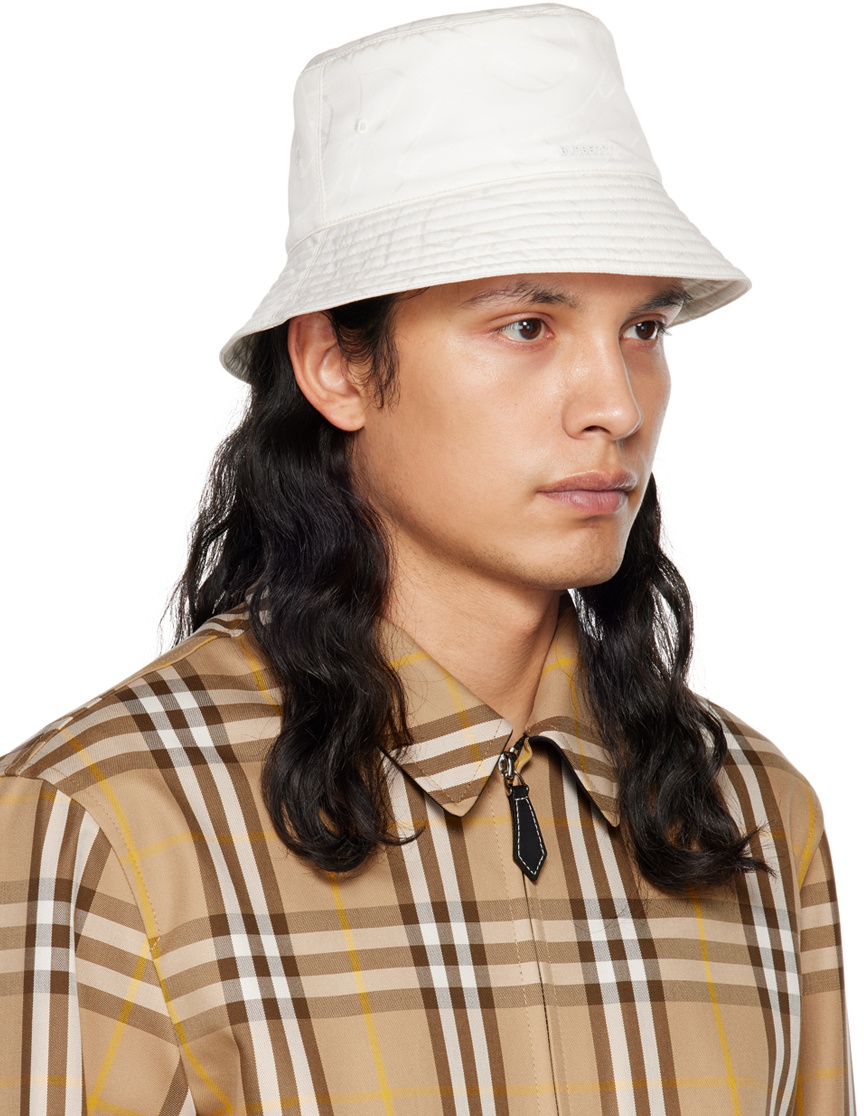 Burberry White Quilted Bucket Hat Burberry