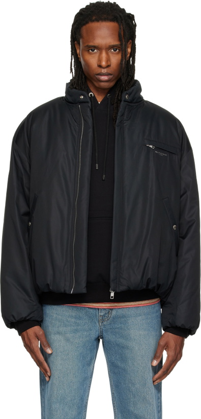 Photo: WOOYOUNGMI Black Insulated Logo Jacket
