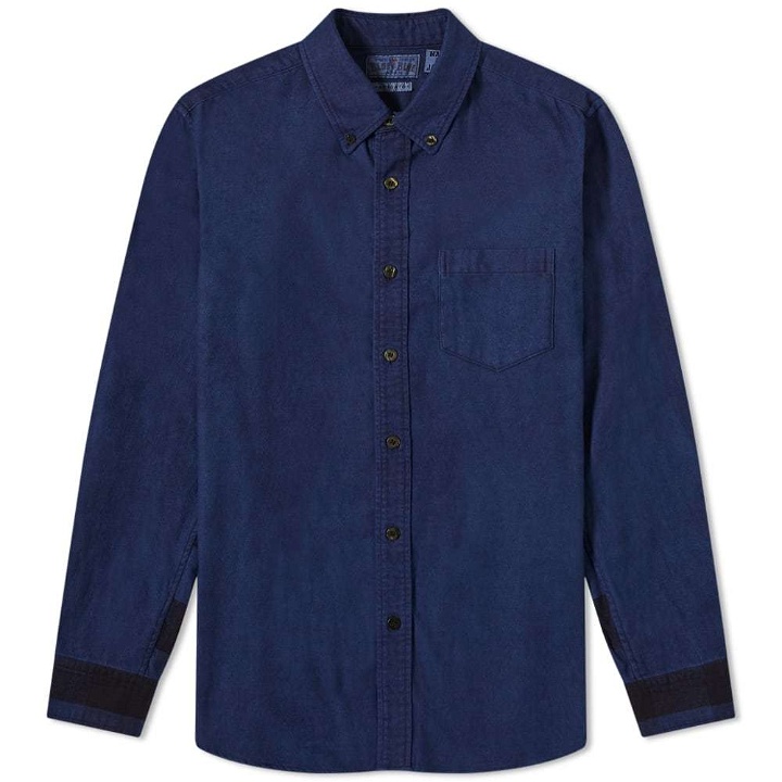 Photo: Blue Blue Japan Hand Dyed Flannel Check Panel Shirt