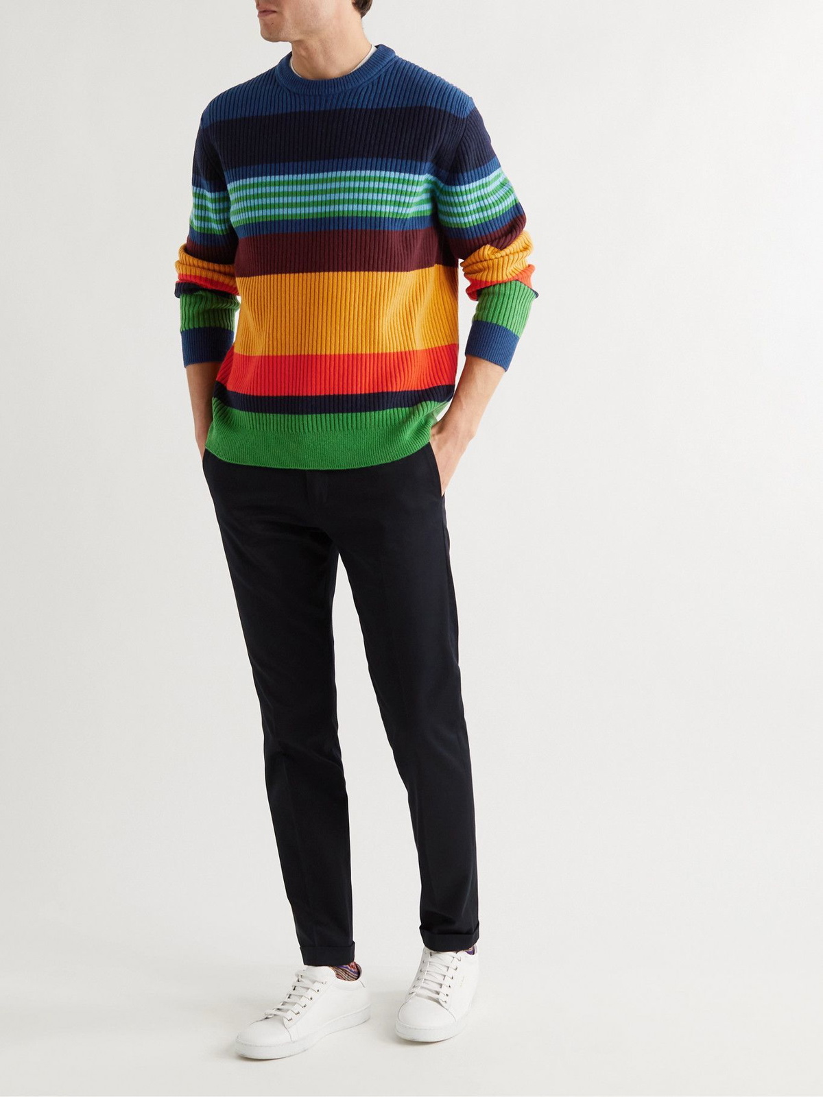 PAUL SMITH - Striped Ribbed Wool Sweater - Multi Paul Smith
