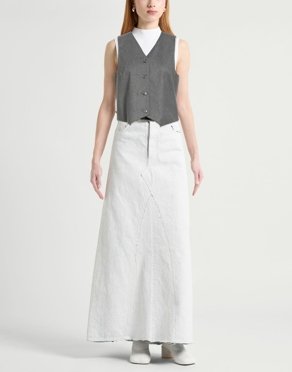 The Andamane Womens Tailored Vest in Grey