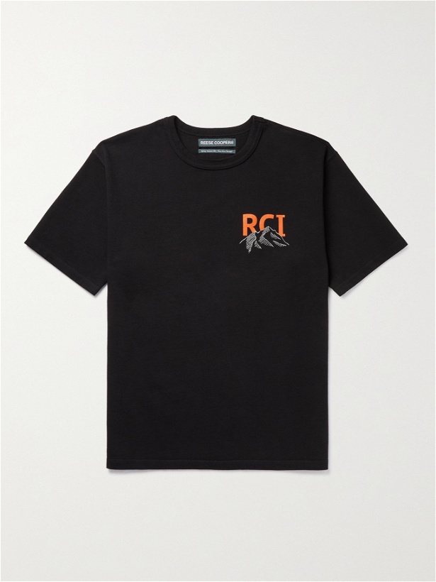 Photo: Reese Cooper® - Printed Organic Cotton-Jersey T-Shirt - Black