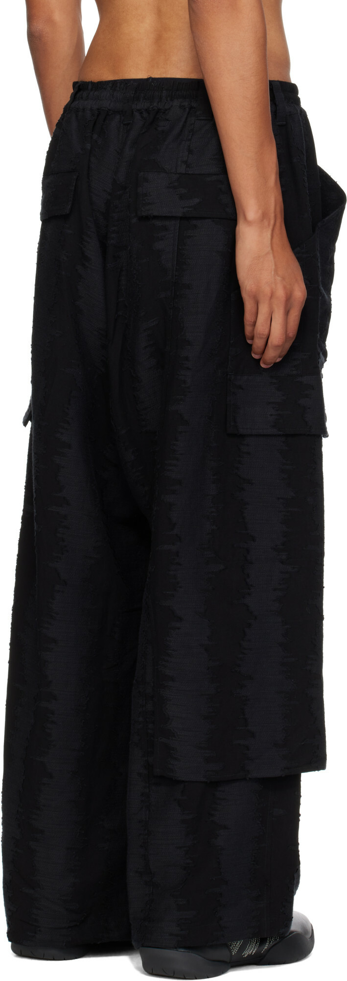Y-3 Black Deco Stitch Cargo Pants