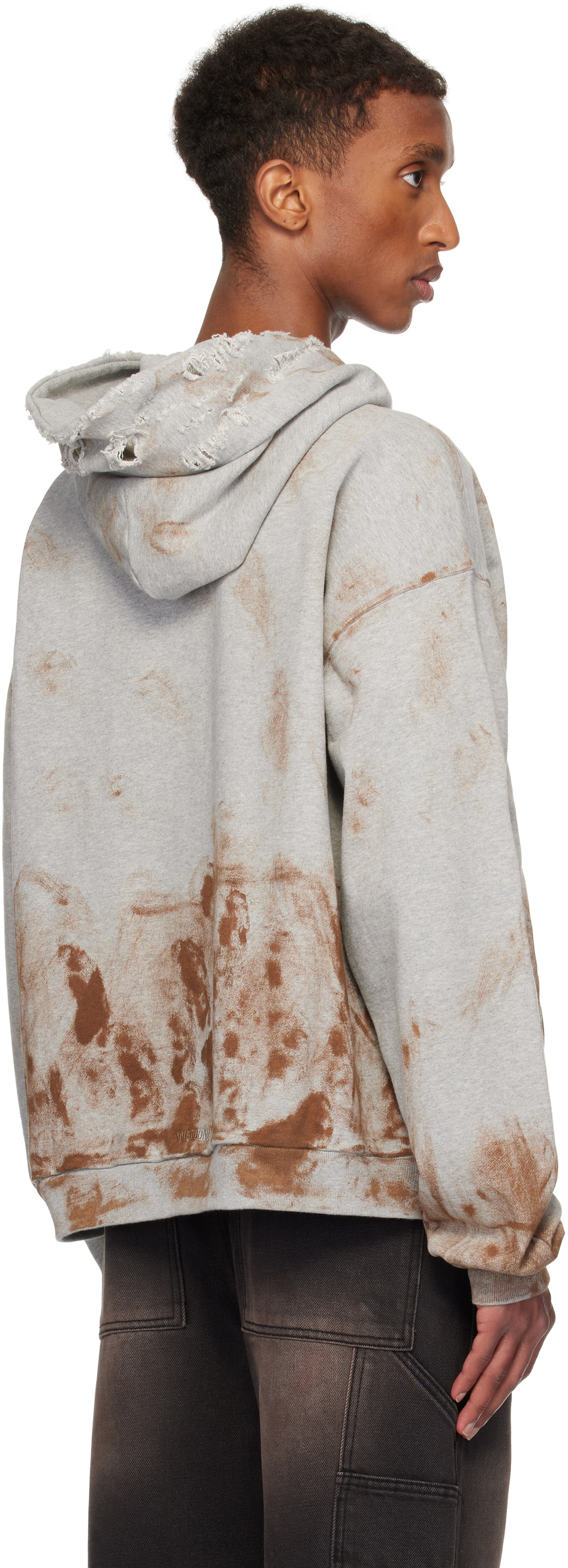 We11done Gray Muddy Hoodie We11done