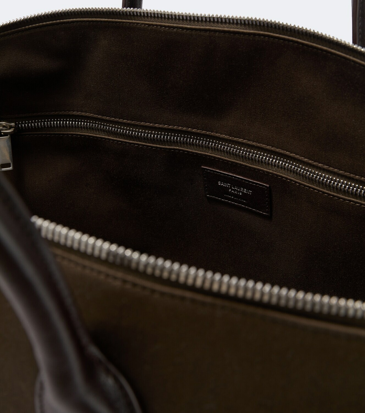 Saint Laurent Leather-trimmed canvas tote bag