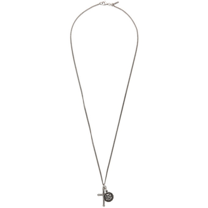 Photo: Emanuele Bicocchi Silver Cross and Coin Pendant Necklace