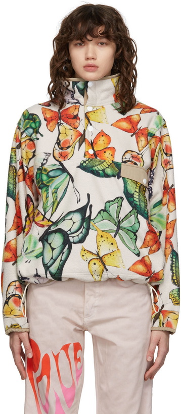 Photo: Juliet Johnstone SSENSE Exclusive Pink Fleece Butterfly Half Button Pullover