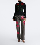 Blumarine Sequined wide-leg jeans