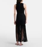 Alaïa Fringed ribbed-knit skirt
