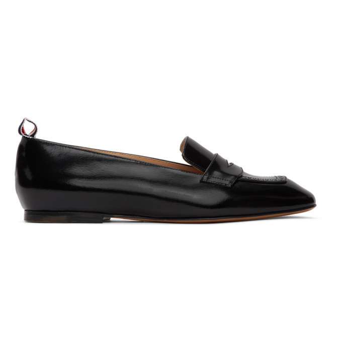 Photo: Thom Browne Black Nipped Toe Penny Loafers
