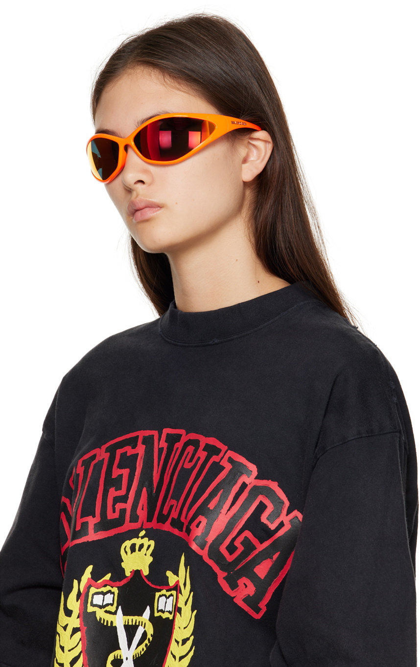 Balenciaga Women\'s Orange Sunglasses 90s Oval sunglasses in orange - Balenciaga | Mytheresa main image 2