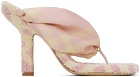 Burberry Pink & Yellow Fabric Heeled Sandals