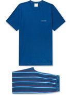 CALVIN KLEIN UNDERWEAR - Stretch-Cotton Jersey Pyjama Set - Blue - S