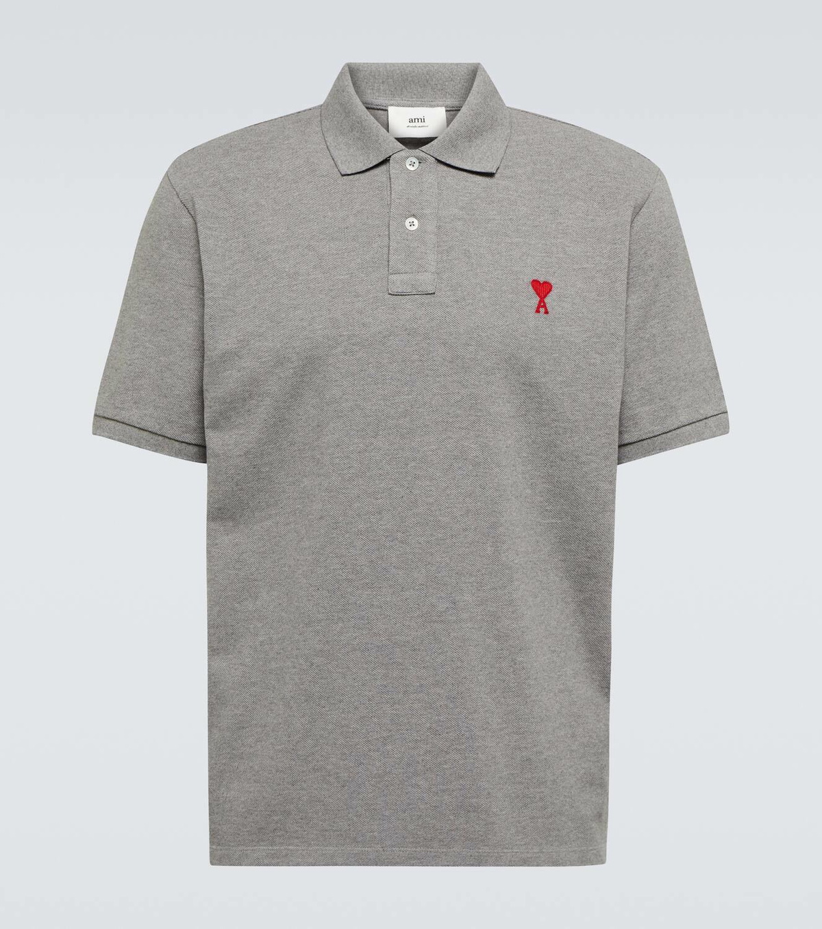 ★★AMI PARIS★★ Red heart logo short sleeve polo shirt hea Ami Paris Ami de Coeur polo shirt AMI