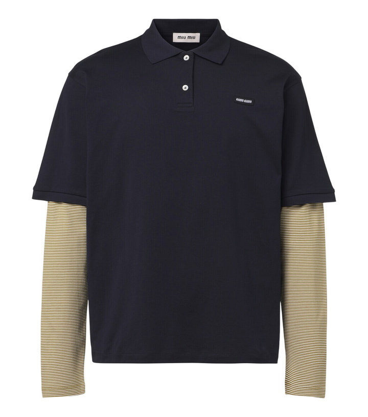 Photo: Miu Miu Layered cotton jersey polo shirt
