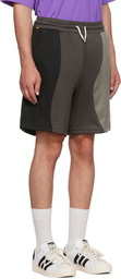 Dime Black & Gray Polyester Shorts