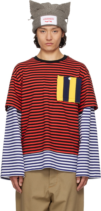Photo: Charles Jeffrey LOVERBOY Red Patch Long Sleeve 2-In-1 T-shirt
