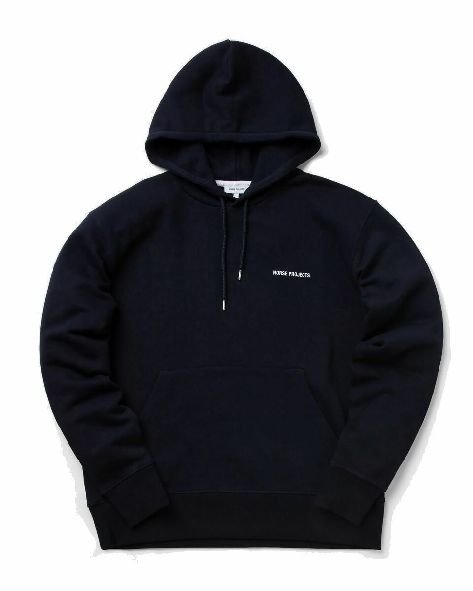 Photo: Norse Projects Arne Logo Hoodie Blue - Mens - Hoodies