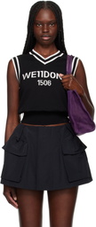 We11done Black Logo Knit Vest