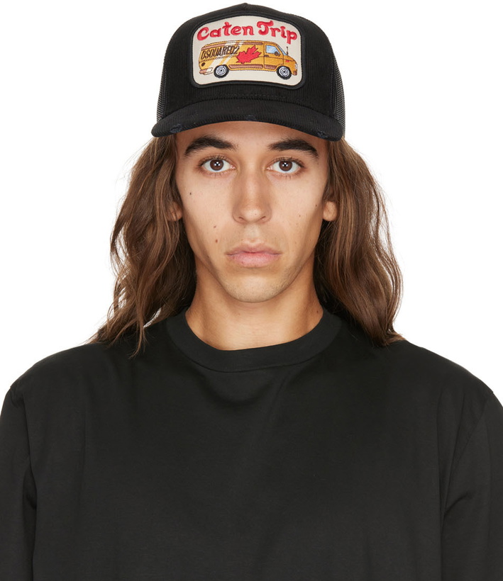 Photo: Dsquared2 Black 'Caten Trip' Trucker Cap