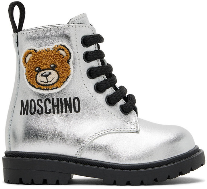 Photo: Moschino Baby Silver Teddy Boots