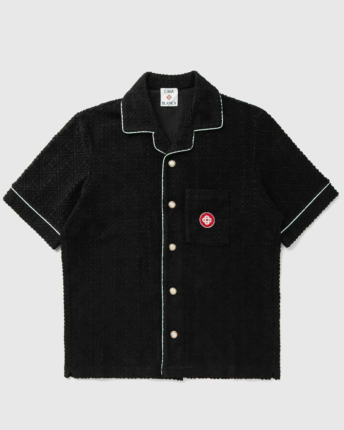 Casablanca MENS TOWELLING MONOGRAM SHIRT Black Mens Shortsleefe